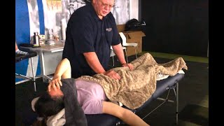 Deep tissue massage helping with stress and trauma Emotional release Brandon working Lilly part I [upl. by Gherlein961]