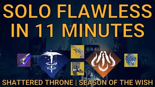 Solo Flawless Shattered Throne in 11 Minutes on Hunter  Season of the Wish Destiny 2 [upl. by Daenis]