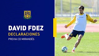 Declaraciones de David Fernández previas al AD Alcorcón  CD Mirandés J31 [upl. by Ynavoeg787]