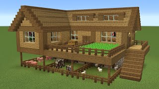 Minecraft  How to build a Huge Survival Farm House Base [upl. by Assel]