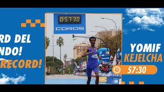 Half Marathon WR Kejelcha Youmif تحطيم الرقم القياسي العالمي رغم هذه الاسباب [upl. by Sansen]