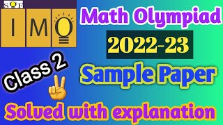 IMO Class 2  SOF IMO 202223  IMO Sample Paper 2022  Class 2 IMO Questions Answers amp Explanation [upl. by Akihsal649]