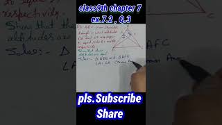 9 class triangles ex 72 Q 3  youtubeshorts class9maths viralvideo [upl. by Corabella]