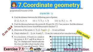 10th class math Chapter 7 Coordinate geometry Exercise 71 Q no 3amp4CBSENCERTwith notes [upl. by Haleemak518]