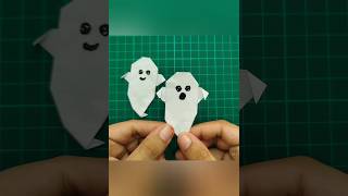 Origami Ghost 👻 Making Tutorial step by step for kidsArasEasyArthalloween diy papercraft craft [upl. by Lein]