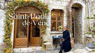 Walk in SaintPauldeVence What to visit around Nice French Riviera Beautiful French Village [upl. by Normalie154]