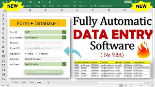 Fully Automated data entry Software in Excel  Data Entry User Form  Data Entry In Excel [upl. by Moyer]