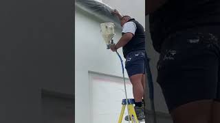 Spraying thincoat render baumit plastering [upl. by Nileve]