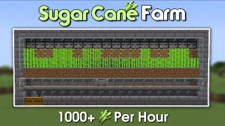 Minecraft Easy Automatic Sugar Cane Farm  Tutorial 120  1000 Per Hour [upl. by Oeniri]