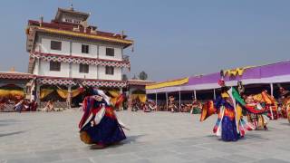 Mask dance Cham dancecelemony for tibetan buddhism in bodhgaya bhutan temple [upl. by Netsruk]