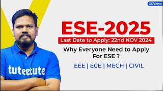 ESE2025  Last Date to Apply 22nd NOV 2024  Everyone Apply to ESE esepreparation esestrategies [upl. by Vine]