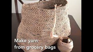 ♻️ Making Plarn Yarn from HDPE 2 Grocery Bags to Crochet With Totes Bags Etc Recycle Upcycle GemFOX [upl. by Sweatt]