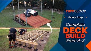 How To Build A Floating Deck  Start To Finish On A Sloping Yard Using TuffBlock Deck Blocks [upl. by Flanders]