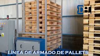 Línea para pallets  DH Máquinas automatizadas [upl. by Colyer]