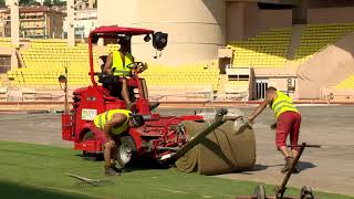 Football  une nouvelle pelouse pour le stade Louis II [upl. by Keynes]