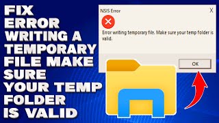 How To Fix Error Writing a Temporary File Make Sure Your Temp Folder is Valid Solution [upl. by Assiralc]