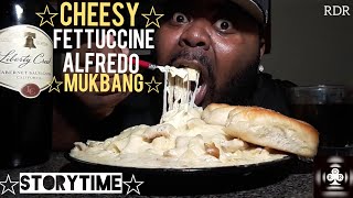 ☆Cheesy Fettuccine Alfredo Mukbang☆ Birthday Party CrasherStoryTime [upl. by Milde182]