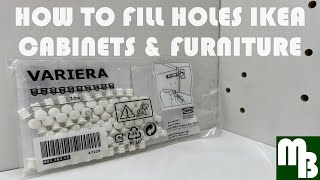 The EASIEST way cover holes Ikea Sektion Pax Cabinets Variera Plugs ikeahack ikeakitchen shorts [upl. by Lucila]