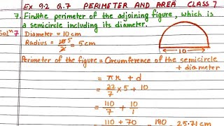 Q7 Ex 92 Perimeter and area Class 7 Maths Ex 92 Qno7 Perimeter and area Class 7 Maths new book [upl. by Araas208]