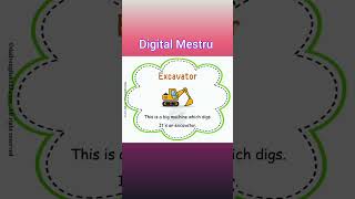 Excavator l Vehicles english digitalteacher vocabulary speakenglish speakenglish [upl. by Deacon256]