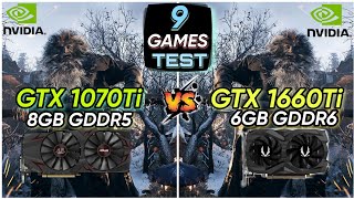 GTX 1070 Ti vs GTX 1660 Ti  9 Games Tested  Which Is Best Performer [upl. by Lynnworth656]