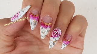 Newspaper Print Nail Art Tutorial [upl. by Veleda]