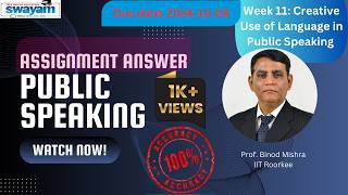 Public Speaking Week 11 Assignment Answers  NPTEL July 2024  Swayam Solvers [upl. by Trimble411]