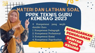 PASTI KELUAR MATERI 4 KOMPETENSI YANG HARUS DIMILIKI GURU DAN LATIHAN SOAL PPPK GURU KEMENAG 2023 [upl. by Eusebio]