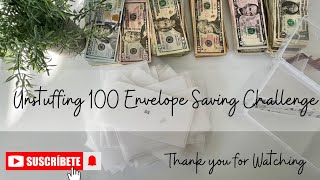 Unstuffing Saving Challenge Unstuffing 100 Envelope Saving Challenge Money Count [upl. by Nonnahc]