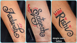 Rishi  Aadarsh amp Satyesh name tattoo designs beautiful ideas [upl. by Knick]