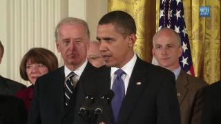 President Obama Signs National Defense Authorization Act [upl. by Ellednahs]