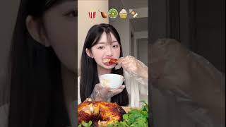 Mukbang with Quynh Truong 🍿🍗🥗🧁🍢food mukbang trending viral shorts [upl. by Ynnav]