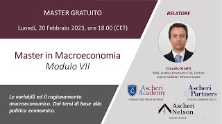 Master in Macroeconomia  Modulo VII quotL’inflazione il deficit pubblico ed il debito pubblicoquot [upl. by Nepil]