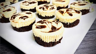 Recette très facile de mini brownies au cheesecake❗ [upl. by Emlin]