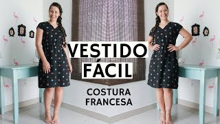 VESTIDO PARA INICIANTES COM COSTURA FRANCESA  ELLEN BORGES [upl. by Eugenle]