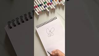 Easy trick  stepwise drawing of cute colorful butterfly shorts art drawing kids youtubeshorts [upl. by Aika592]