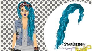 Stardoll Stardesign Curlfriend Hair Tutorial  Blue Mermaid Hair [upl. by Suriaj204]