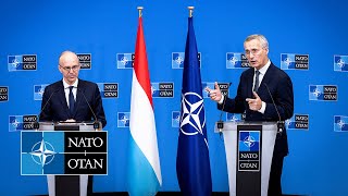 NATO Secretary General with the Prime Minister of Luxembourg 🇱🇺 Luc Frieden 07 DEC 2023 [upl. by Carpet]