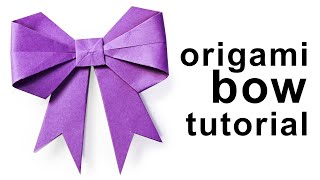 Origami  How to fold a paper BowRibbon ♥︎ Paper Kawaii [upl. by Benton]