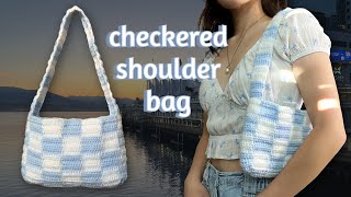 Checkered Crochet Shoulder Bag Tutorial  InDepth amp BeginnerFriendly [upl. by Harsho]