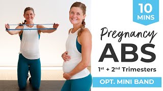 10Minute Pregnancy Safe Ab Workout First  Second Trimester [upl. by Wakefield]