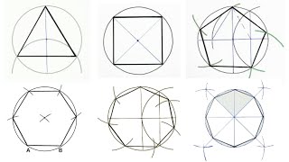 😱 POLÍGONOS REGULARES dibujo técnico 🤤 Recopilación de todos los métodos inscritos y según el lado [upl. by Sadinoel]