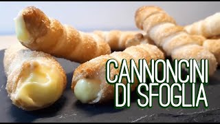 Cannoncini di pasta sfoglia fatti in casa  Pasticcini della domenica  Ricetta [upl. by Gnuhn]