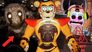 CLIMBING INSIDE OF GLAMROCK FREDDY NEW ANIMATRONICS AND MORE BREAKDOWN  FNAF SECURITY BREACH [upl. by Acnairb]