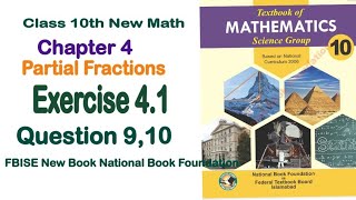 Class 10 Maths Chapter 4 Exercise 41 New Book  National Book Foundation Class 10 MathsFBISE Math [upl. by Hashimoto]