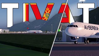 Roblox Project Flight  17 MINUTES of Plane Spotting at Tivat Intl Airport [upl. by Ahsenac46]