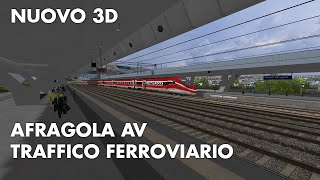 NUOVA STAZIONE 3D DI AFRAGOLA AV  TRAFFICO E MOVIMENTO IN STAZIONE OPEN RAILS [upl. by Adnorehs]