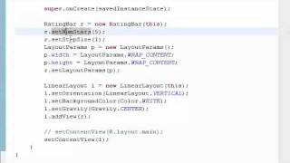 Chapter 62  LinearLayout RatingBar amp LayoutParams [upl. by Ecertak]