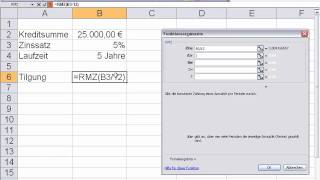 Excel Annuität bei einem Kredit berechnen [upl. by Okiruy189]