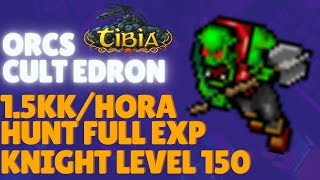 TIBIA  EK HUNT SOLO ORC CULTS DE EDRON  13KKH DE EXP HUNT FULL PROFIT LEVEL 130 [upl. by Lozano227]